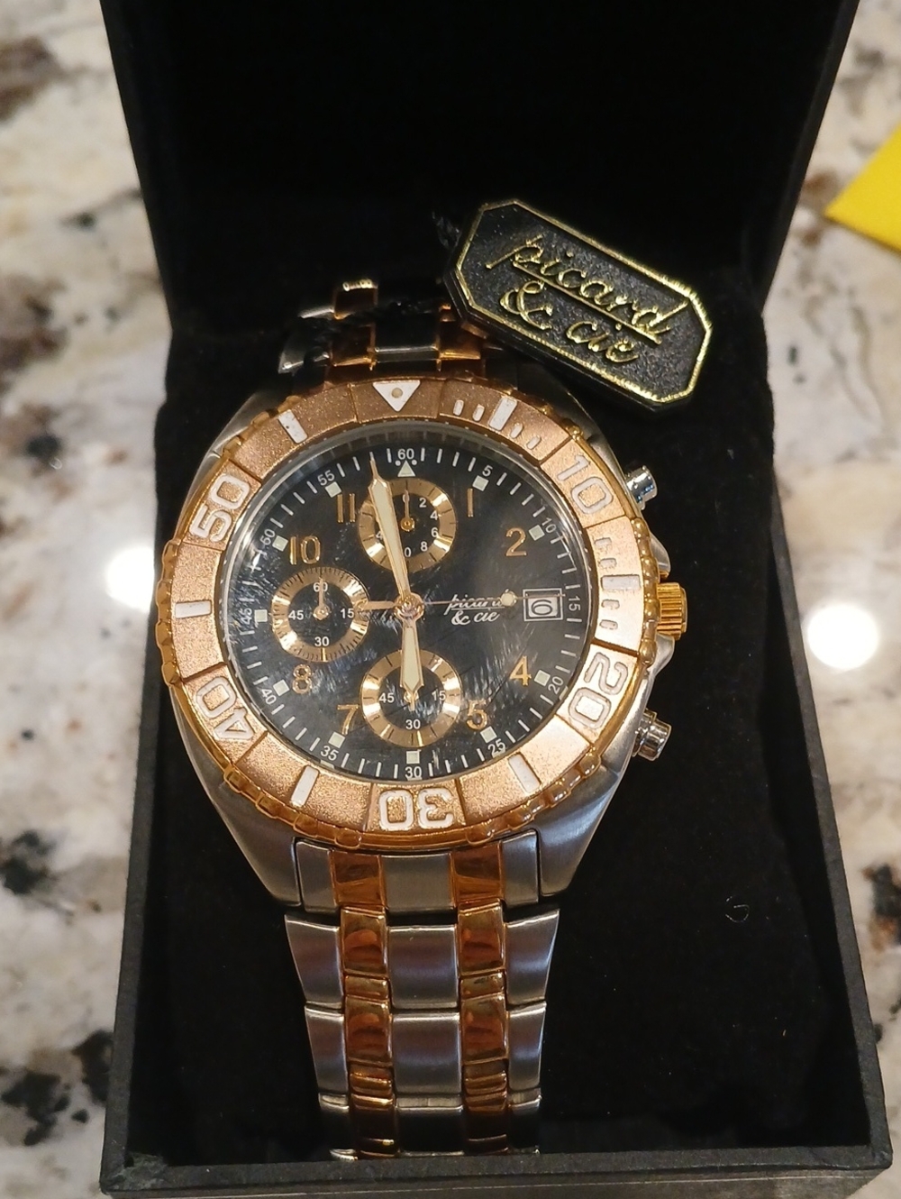 Men's Two-Tone Gold and Silver Chronograph Watch